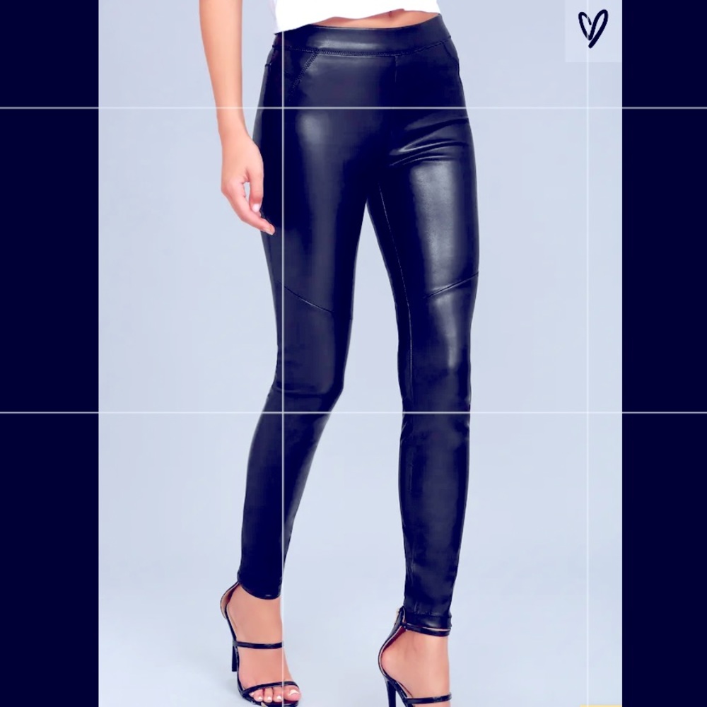 Free People Moto Black Vegan Leather Leggings